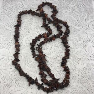 Artisan made natural stone/gemstone beads/chips infinity necklace boho